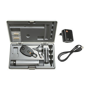 BETA Fibre Optic Ophthalmoscope and Diagnostic Otoscope Combination Set with 2 x BETA4 NT Rechargeable Handle with NT 4 Table Charger (4 x reusable tips, 5 x 2.5mm AllSpec disposable tips, 5 x 4mm AllSpec disposable tips, 1 x spare bulb and a hard case)